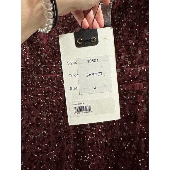 Elegant Burgundy Sequin Dress - Picture 8 of 16